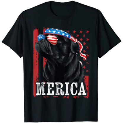 Pug Living the American Dream (unisex T-shirt)