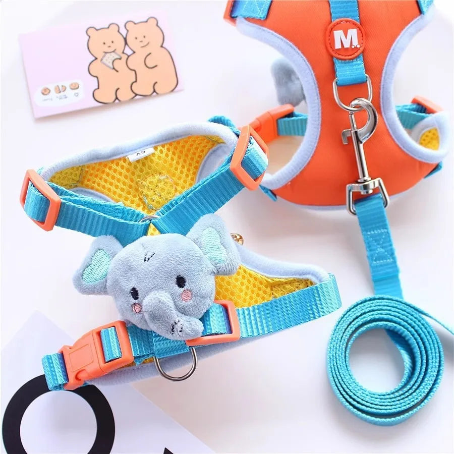 Cute Blue Harness 🐘 + Leash