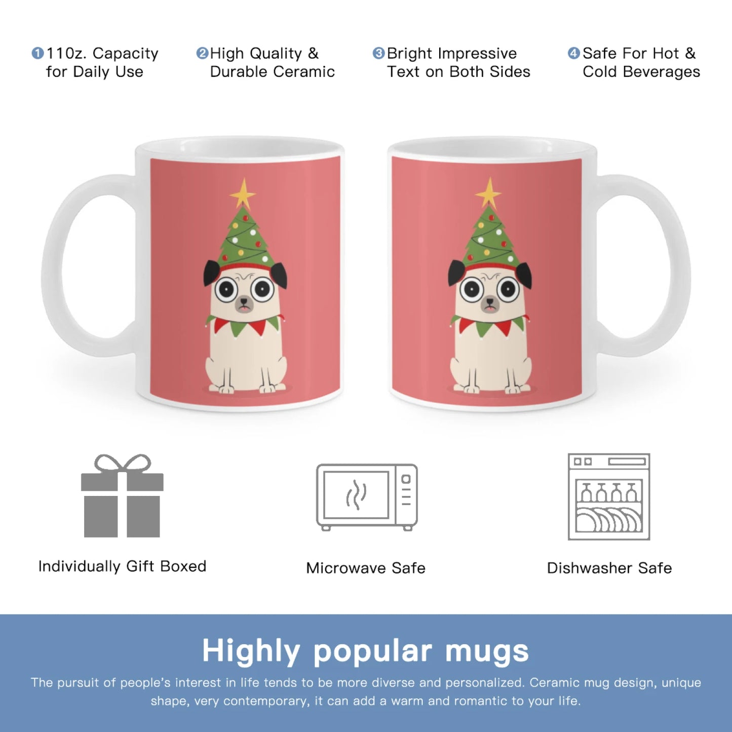 Christmas Pug Mug