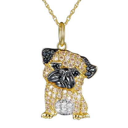 Creative Cute Golden Pug Necklace