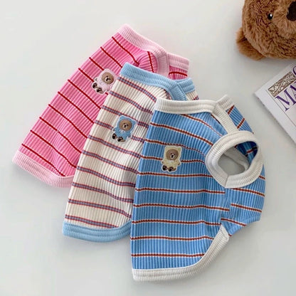 Cute Striped Vest with Teddy Bear 🐻 (available in 3 colours)