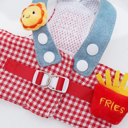 Dog Harness with Fries logo + Leash + Hat 🧢 🍟