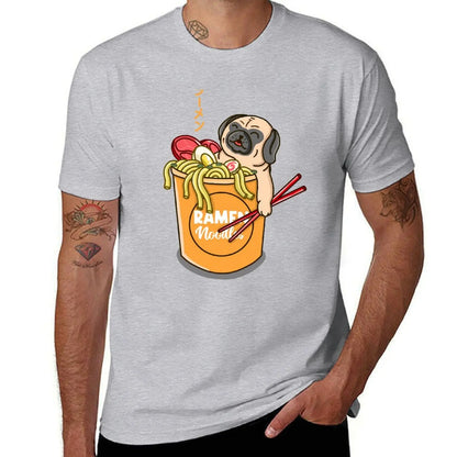 Pug Loves Ramen Noodles❤️🍜 👕 (unisex T-shirt)