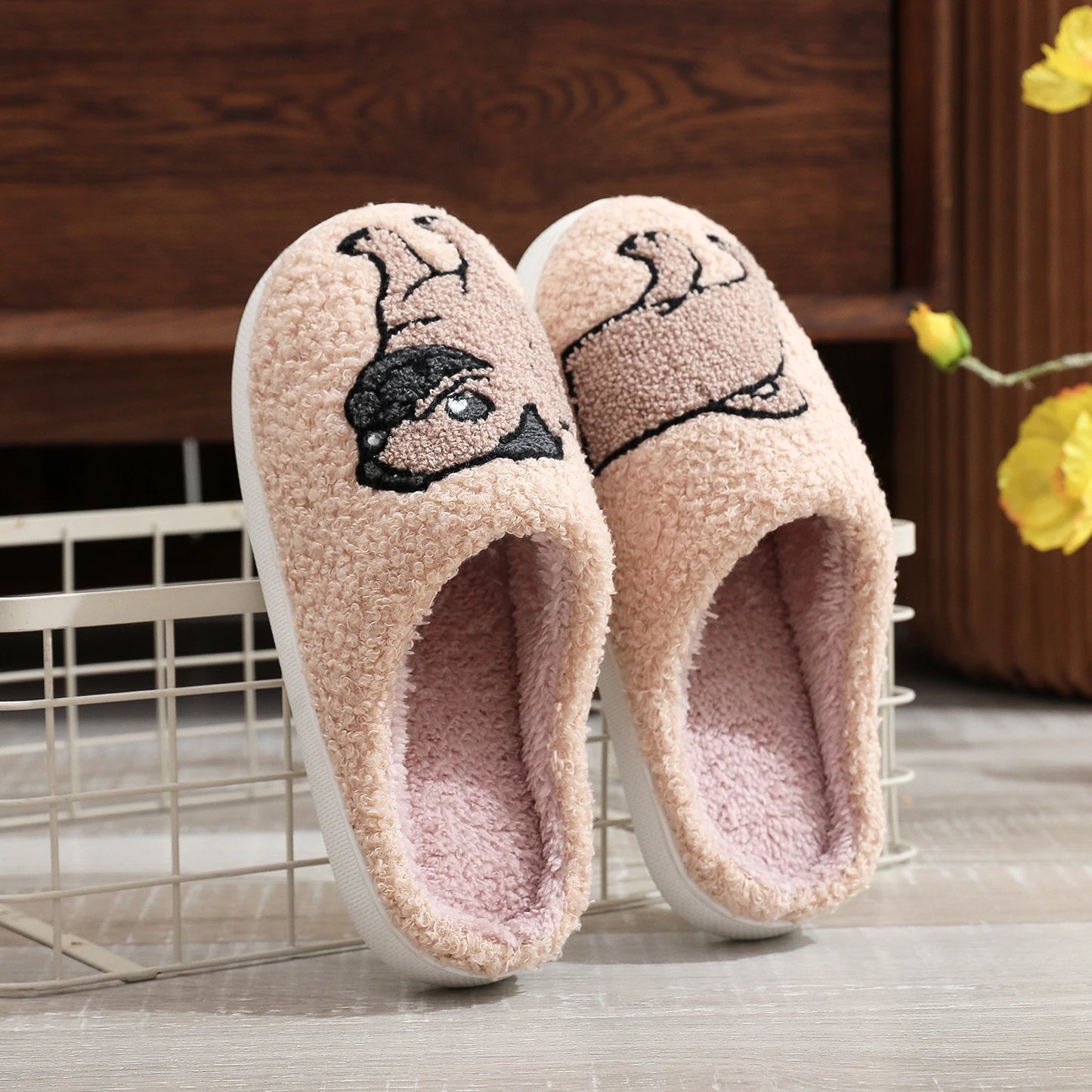 Slippers with Pug (unisex)