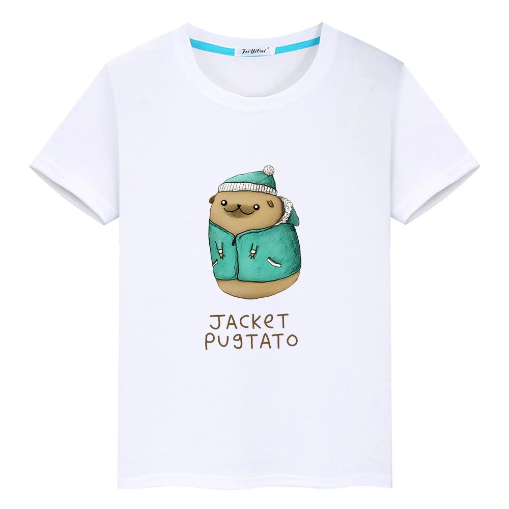 Jacket PugTato 🥔👕🧒 (unisex T-shirt for kids - available in 8 colours )