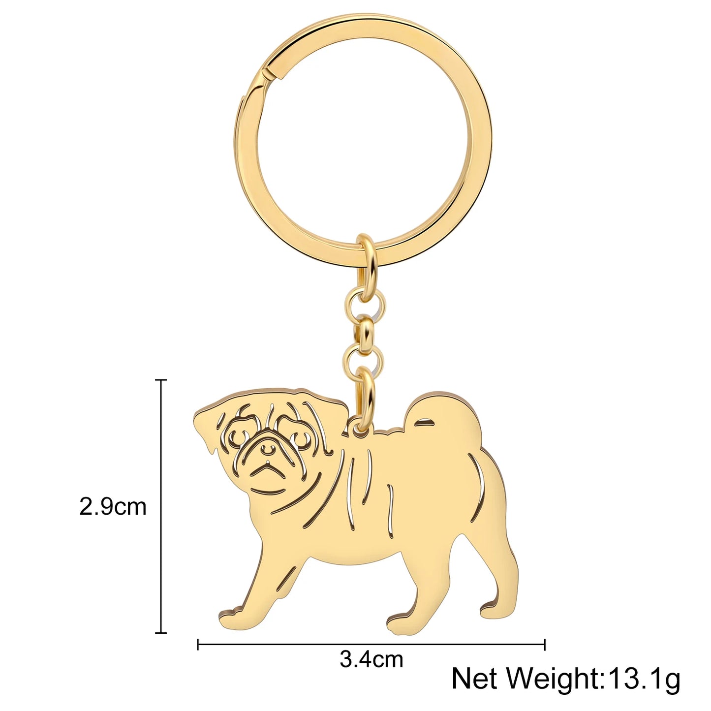 Pug Keychain (available in 2 colours)