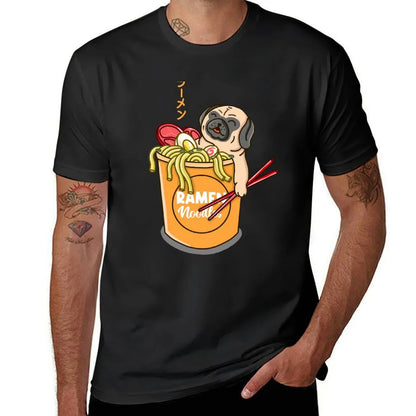 Pug Loves Ramen Noodles❤️🍜 👕 (unisex T-shirt)