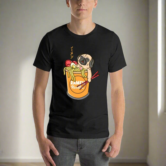 Pug Loves Ramen Noodles❤️🍜 👕 (unisex T-shirt)