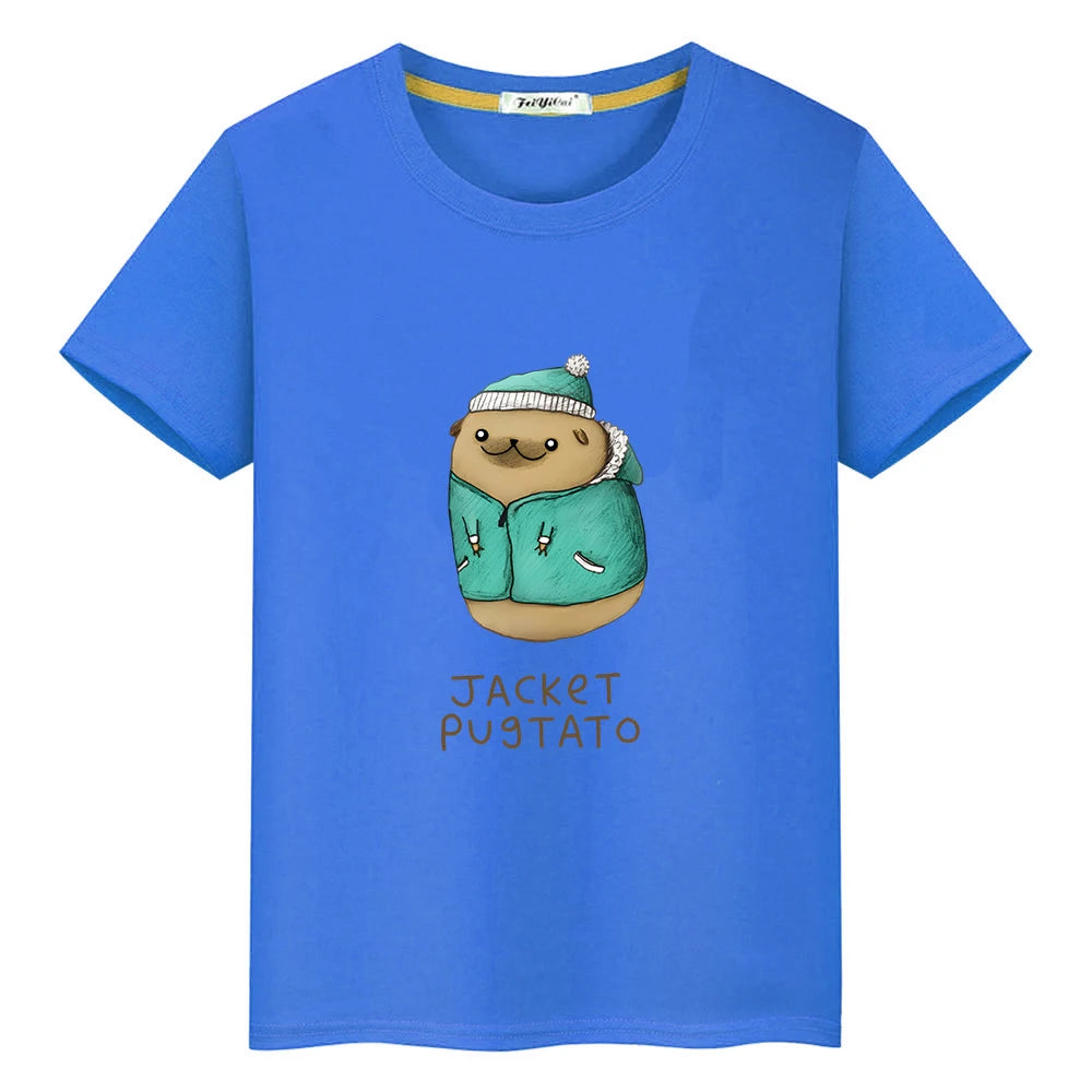 Jacket PugTato 🥔👕🧒 (unisex T-shirt for kids - available in 8 colours )