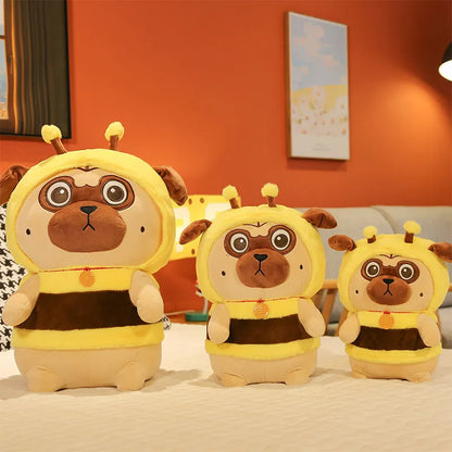 Cute Plush Pug Toy in a Bee Suit