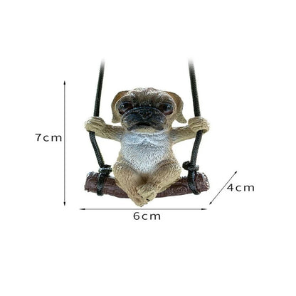 Cute Swinging Pug with Aviator Glasses