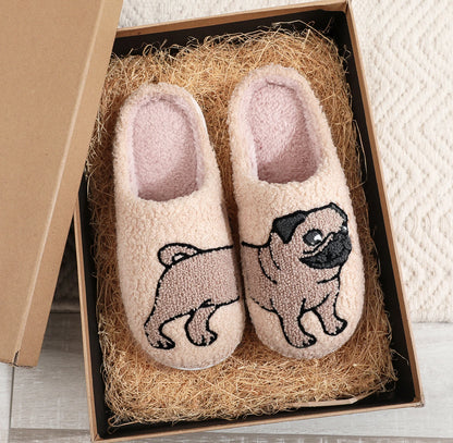 Slippers with Pug (unisex)