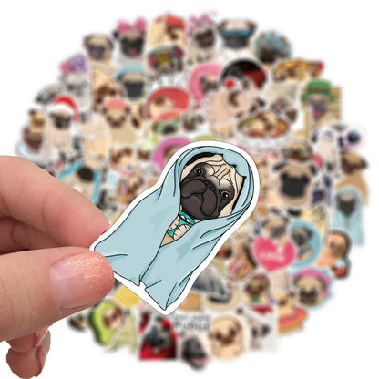 Pug Stickers (x100 pieces stickers)