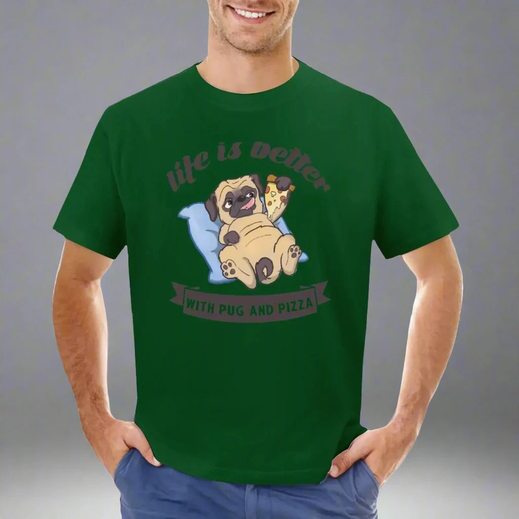 Life is better with Pugs and Pizza 🍕 (unisex T-shirt)