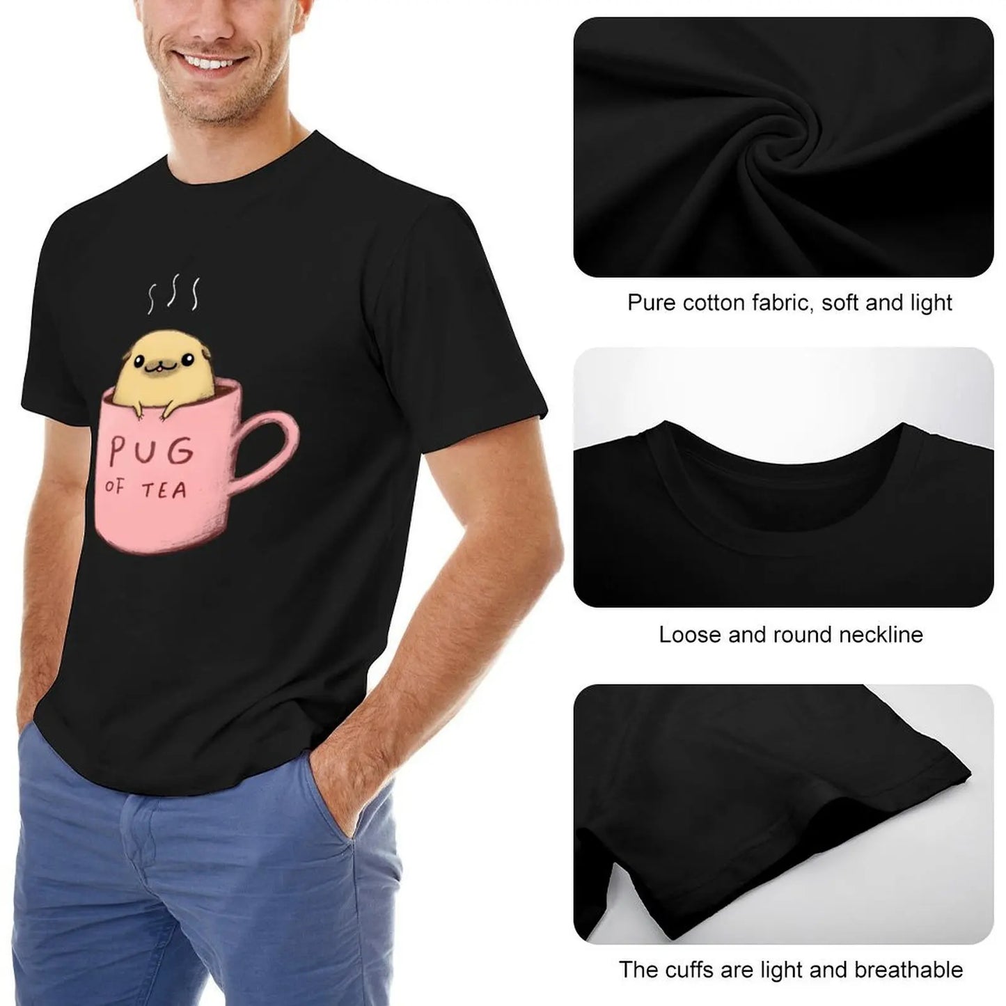 Pug of Tea ☕🧋👕 (unisex T-shirt)