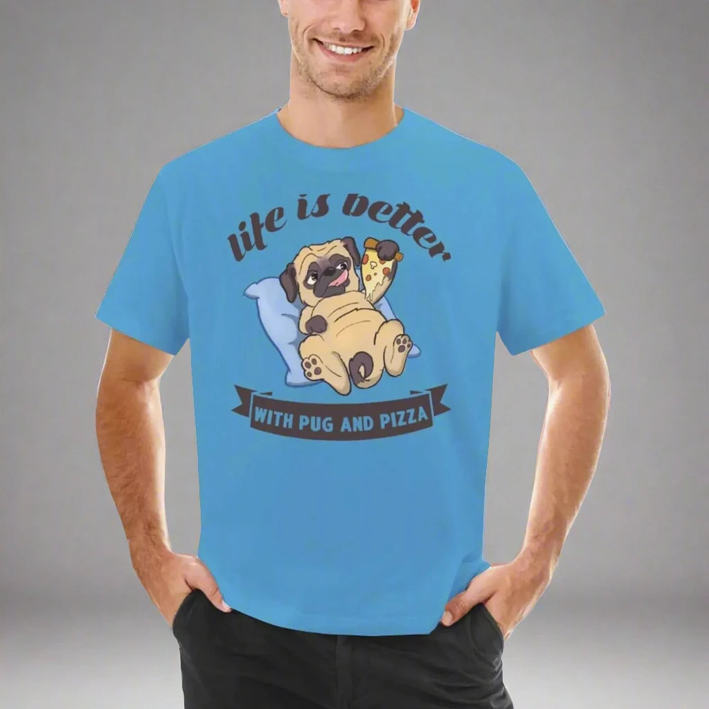 Life is better with Pugs and Pizza 🍕 (unisex T-shirt)