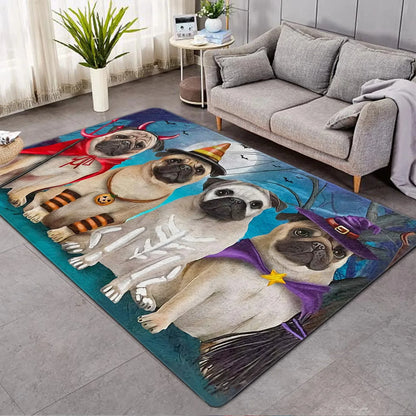 Howl-O-Ween Carpet with Pugs 🎃 🦇