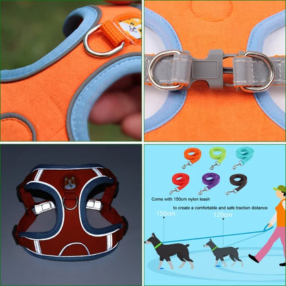 Dog Harness with Dog Logo 🐶 + Leash (available in 6 colours)