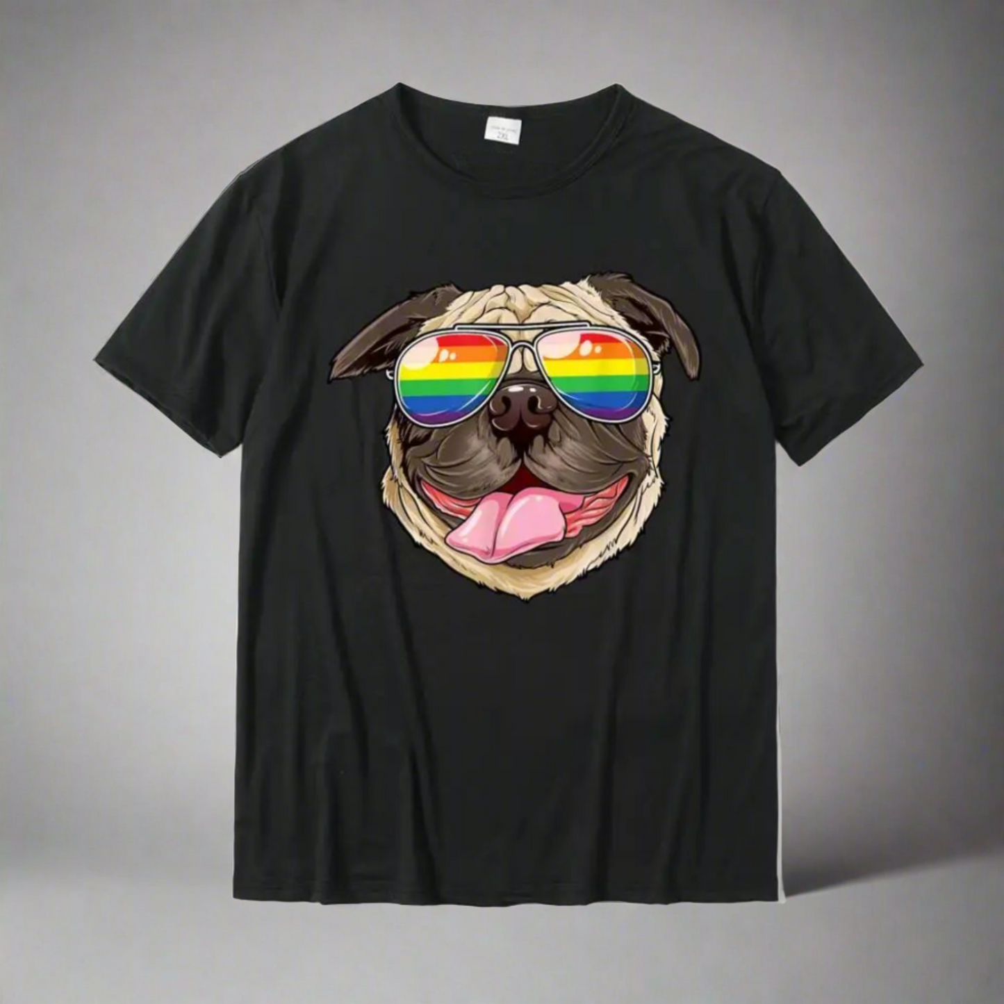 Pug wearing Pride Parade 🌈Glasses V2 T-Shirt