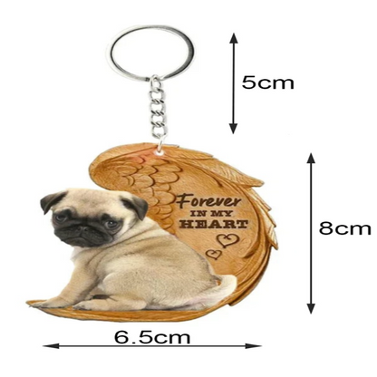 A Pug is Forever in My Heart Keychain