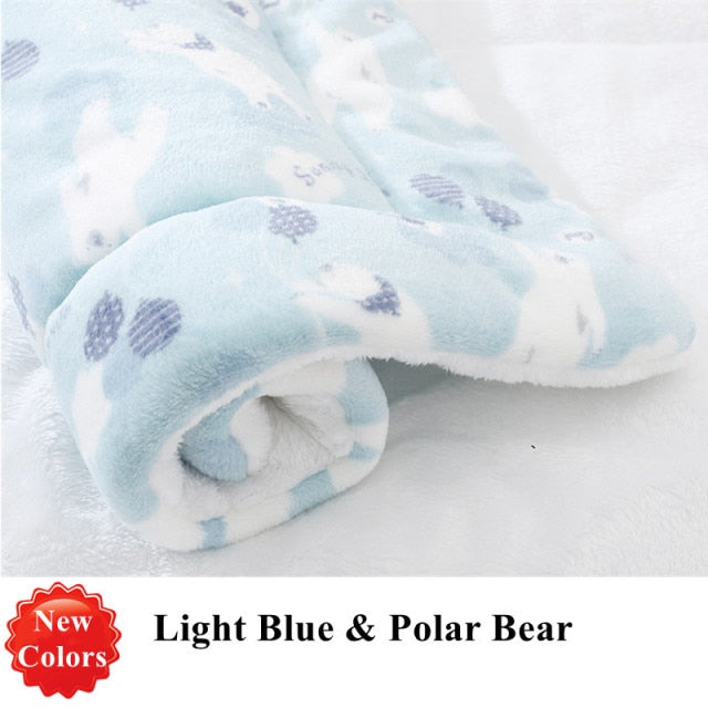 Soft Flannel Thickened Pet Soft Fleece Pad Pet Blanket Bed Mat For Puppy Dog Cat Sofa Cushion Home Rug Keep Warm Sleeping Cover