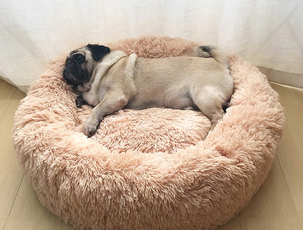 Plush donut bed for dogs / cats (all sizes: small / medium / large)