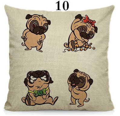 Various pugs cushion cover