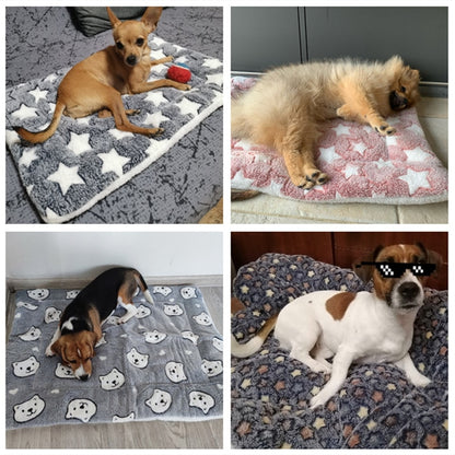 Soft Flannel Thickened Pet Soft Fleece Pad Pet Blanket Bed Mat For Puppy Dog Cat Sofa Cushion Home Rug Keep Warm Sleeping Cover