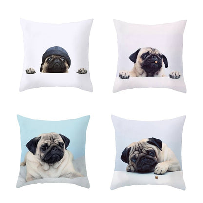 Creative pugs cushion cover