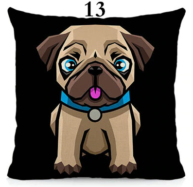 Various pugs cushion cover