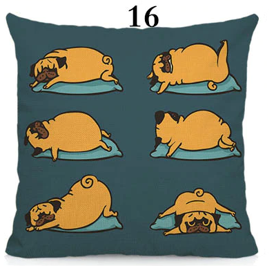 Various pugs cushion cover