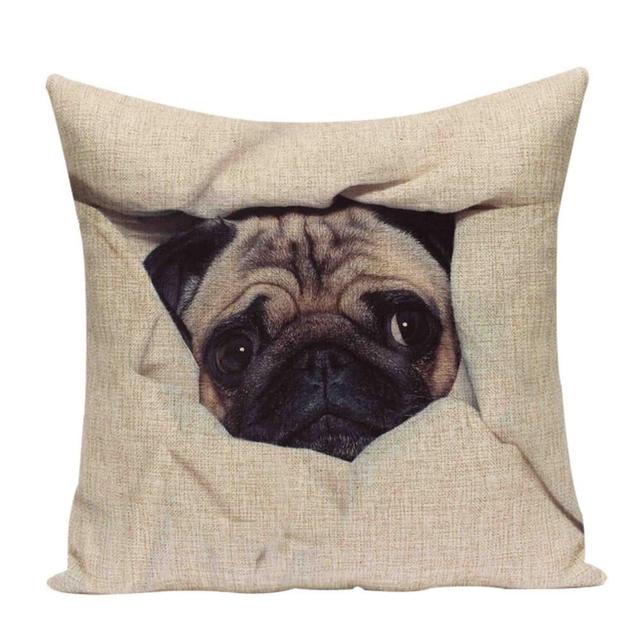 Sleepy pugs cushion cover