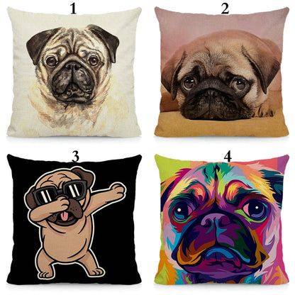 Various pugs cushion cover