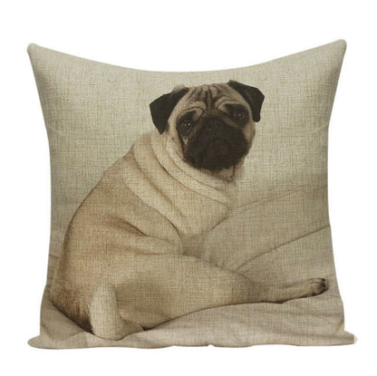 Sleepy pugs cushion cover