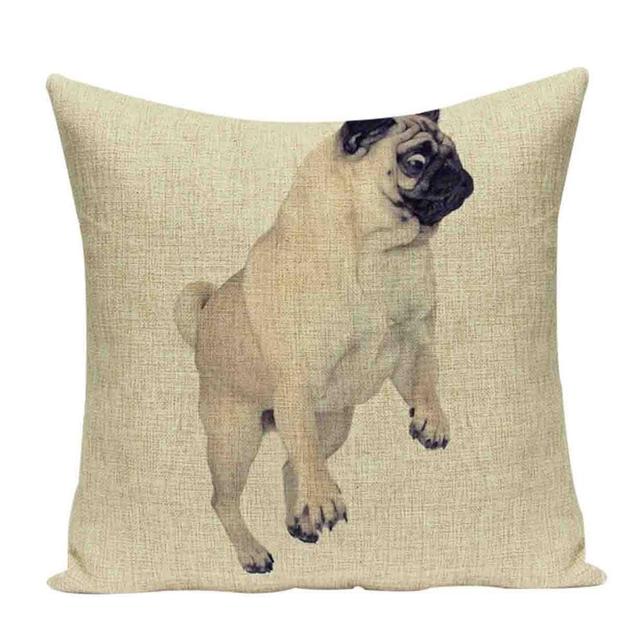 Sleepy pugs cushion cover