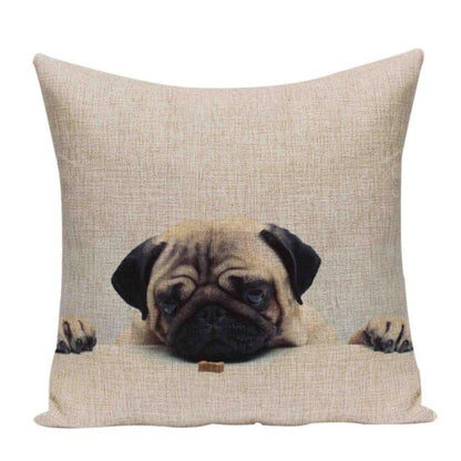 Sleepy pugs cushion cover