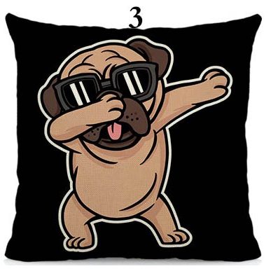 Various pugs cushion cover