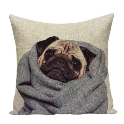 Sleepy pugs cushion cover