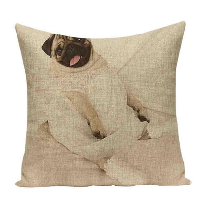 Sleepy pugs cushion cover