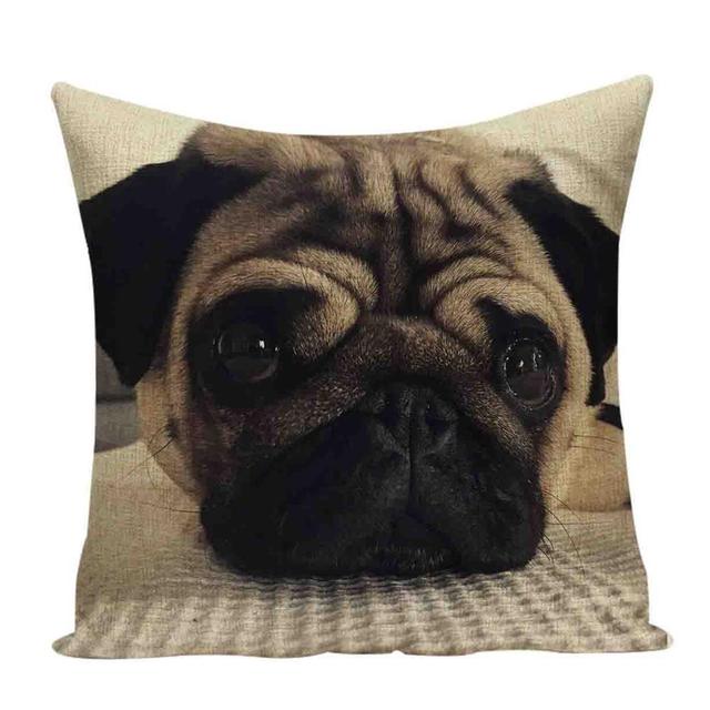 Sleepy pugs cushion cover