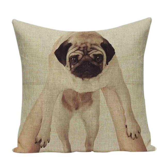 Sleepy pugs cushion cover