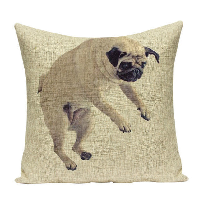 Sleepy pugs cushion cover