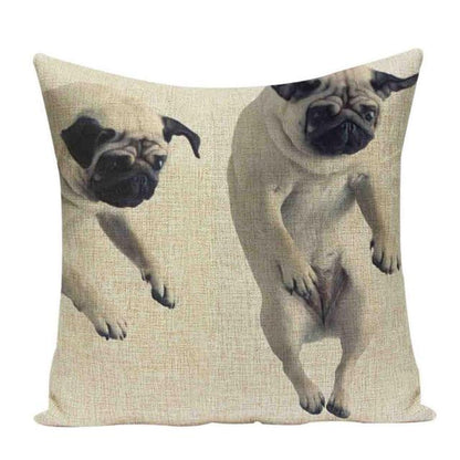 Sleepy pugs cushion cover