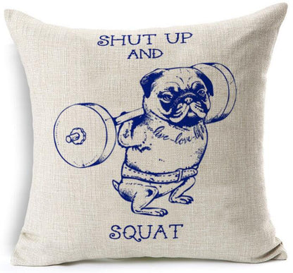 Cartoon cushion covers with pugs