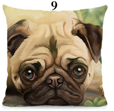 Various pugs cushion cover