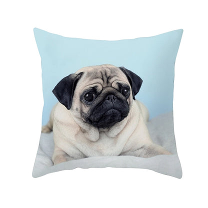 Creative pugs cushion cover