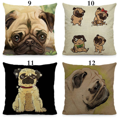 Various pugs cushion cover