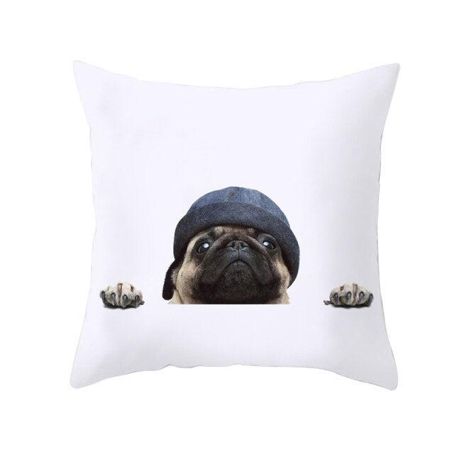 Creative pugs cushion cover