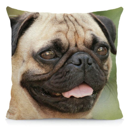 Happy pugs cushion cover