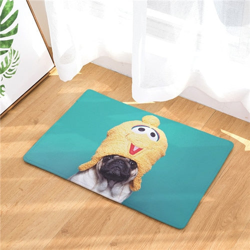 Funny carpets with pugs